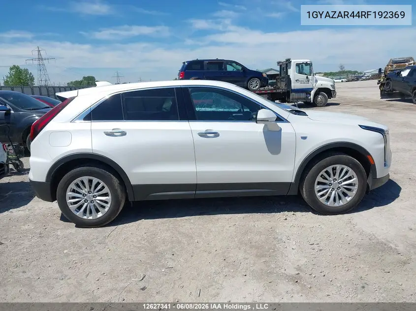 2024 Cadillac Xt4 Luxury VIN: 1GYAZAR44RF192369 Lot: 12627341