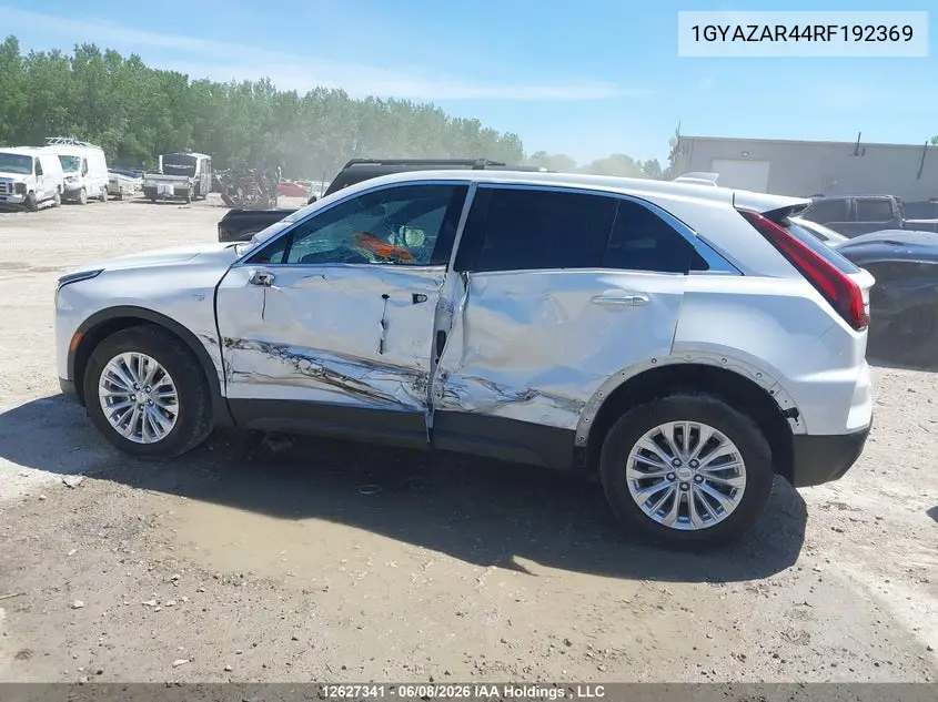 2024 Cadillac Xt4 Luxury VIN: 1GYAZAR44RF192369 Lot: 12627341