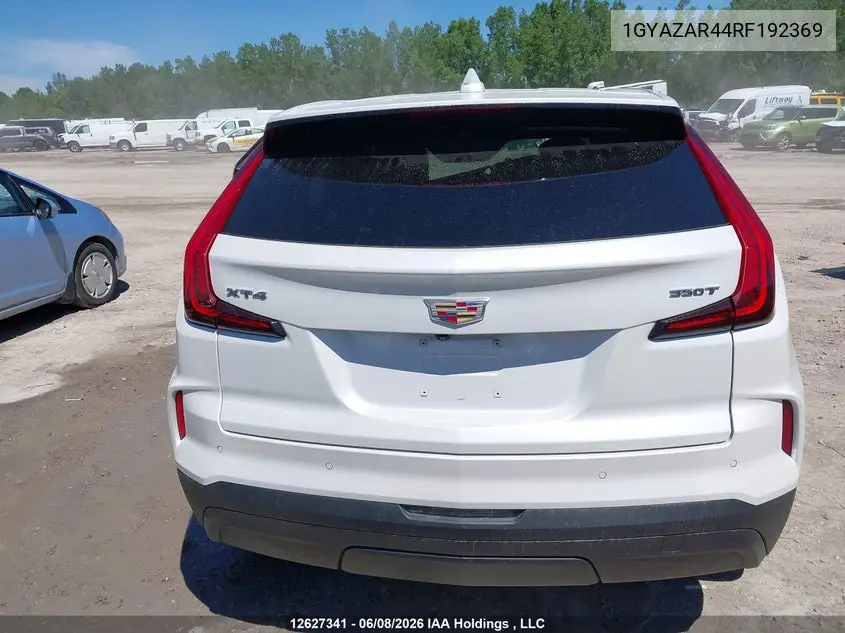 2024 Cadillac Xt4 Luxury VIN: 1GYAZAR44RF192369 Lot: 12627341