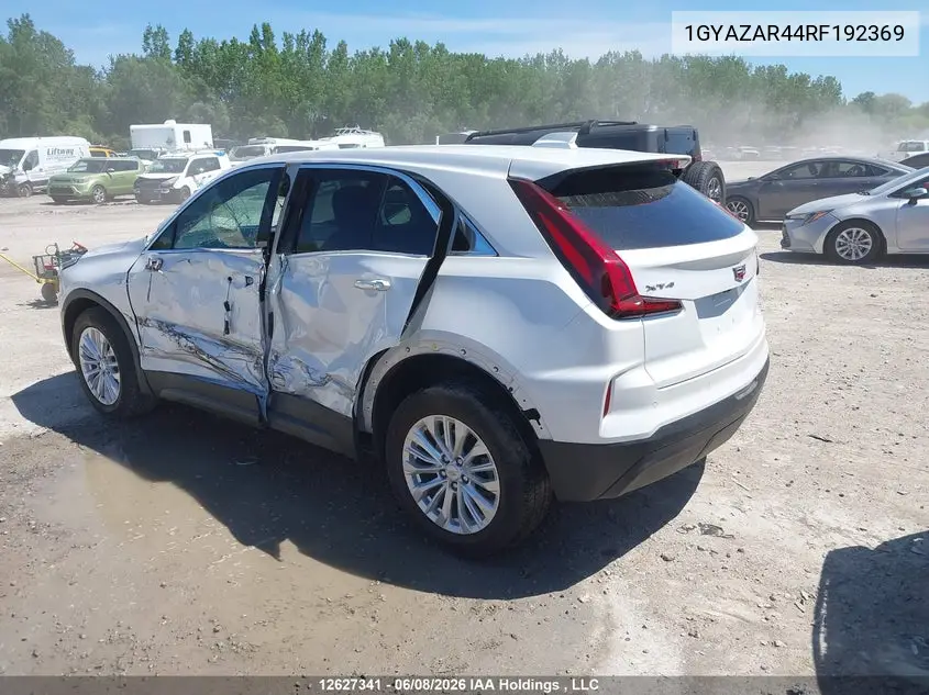 2024 Cadillac Xt4 Luxury VIN: 1GYAZAR44RF192369 Lot: 12627341