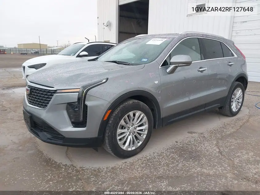 2024 Cadillac Xt4 Fwd Luxury VIN: 1GYAZAR42RF127648 Lot: 45251494