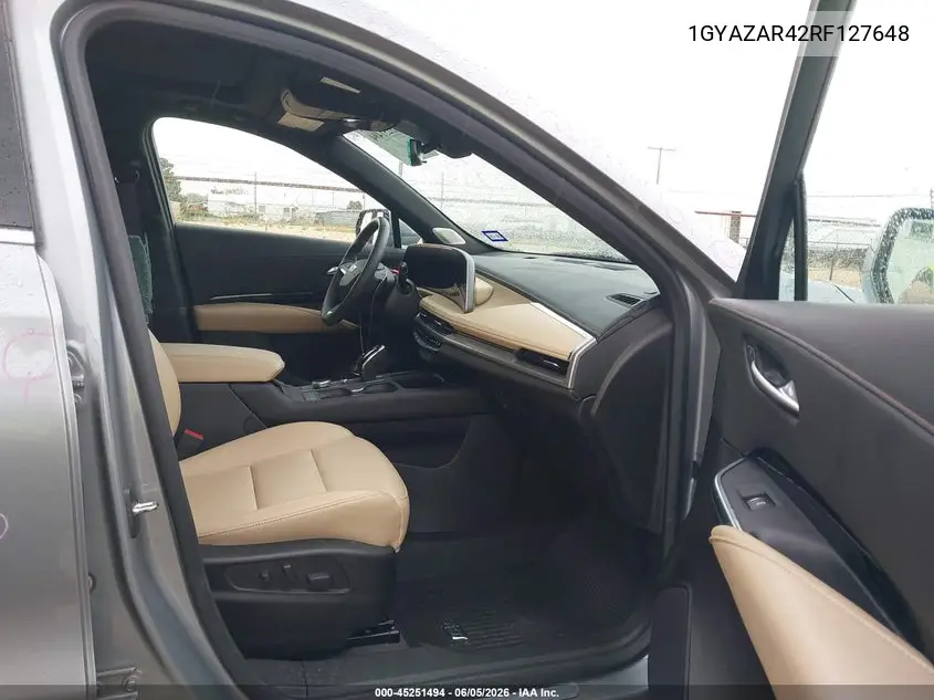 2024 Cadillac Xt4 Fwd Luxury VIN: 1GYAZAR42RF127648 Lot: 45251494