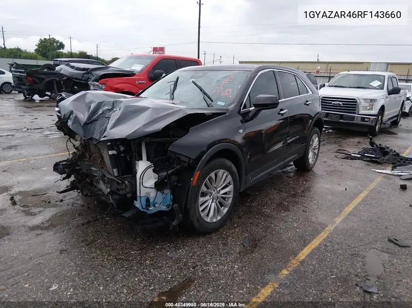 2024 Cadillac Xt4 Fwd Luxury VIN: 1GYAZAR46RF143660 Lot: 45349980