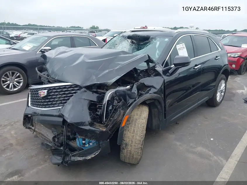 2024 Cadillac Xt4 Fwd Luxury VIN: 1GYAZAR46RF115373 Lot: 45432250