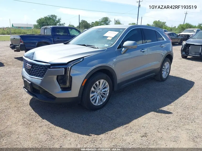2024 Cadillac Xt4 Fwd Luxury VIN: 1GYAZAR42RF193519 Lot: 45542221