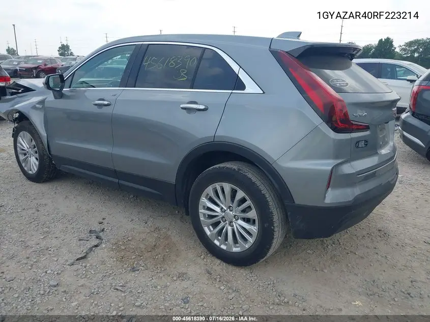 2024 Cadillac Xt4 Fwd Luxury VIN: 1GYAZAR40RF223214 Lot: 45618390
