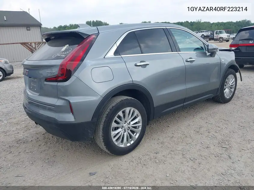 2024 Cadillac Xt4 Fwd Luxury VIN: 1GYAZAR40RF223214 Lot: 45618390