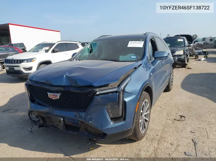 2025 Cadillac Xt4 Fwd Sport VIN: 1GYFZER46SF138722 Lot: 45435410