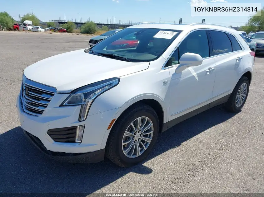 2017 Cadillac Xt5 Luxury VIN: 1GYKNBRS6HZ314814 Lot: 45433110