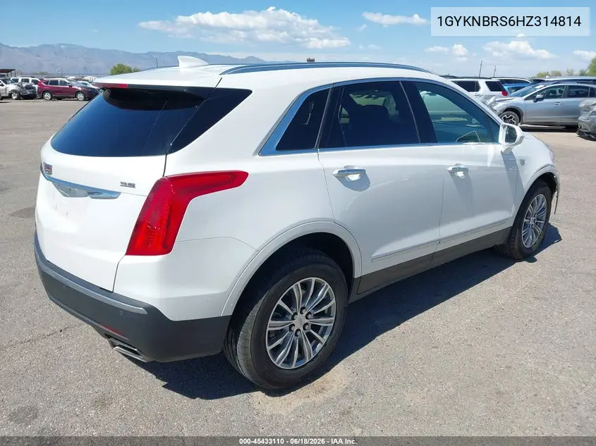 2017 Cadillac Xt5 Luxury VIN: 1GYKNBRS6HZ314814 Lot: 45433110
