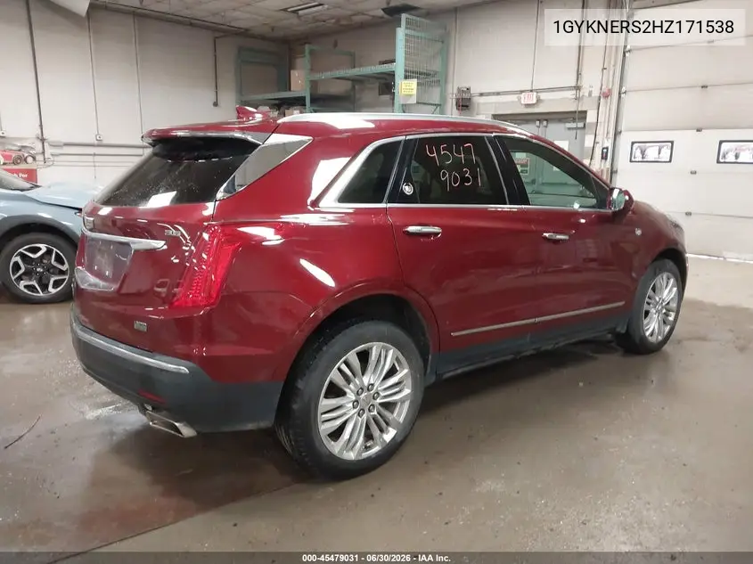 2017 Cadillac Xt5 Premium Luxury VIN: 1GYKNERS2HZ171538 Lot: 45479031