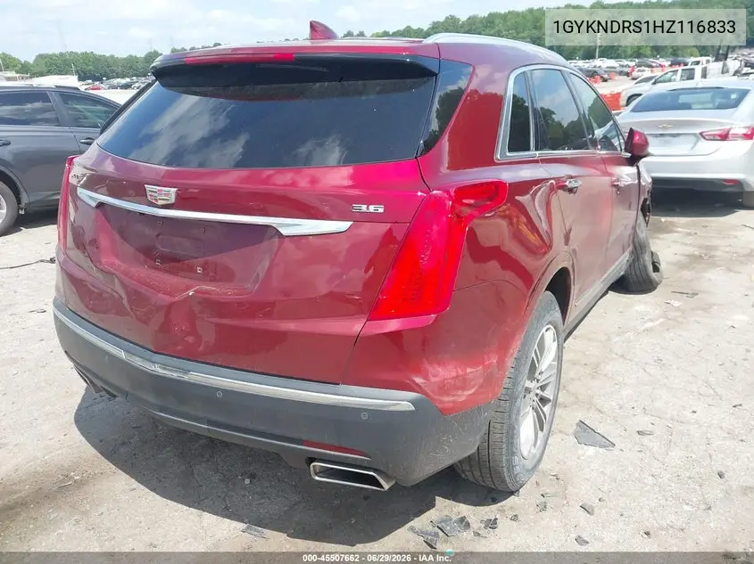 2017 Cadillac Xt5 Luxury VIN: 1GYKNDRS1HZ116833 Lot: 45507662
