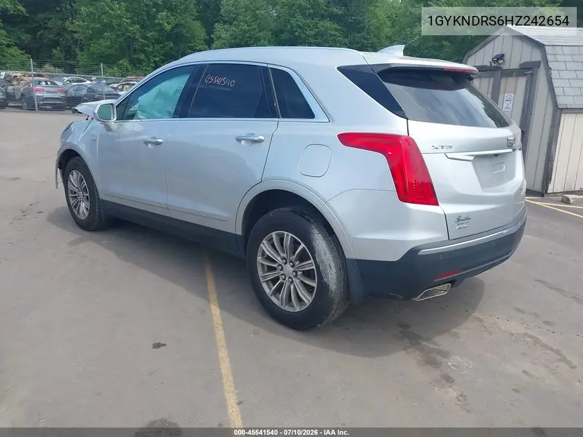 2017 Cadillac Xt5 Luxury VIN: 1GYKNDRS6HZ242654 Lot: 45541540