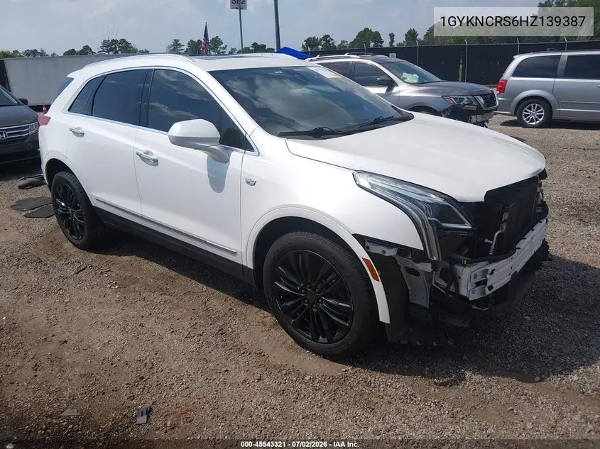 2017 Cadillac Xt5 Premium Luxury VIN: 1GYKNCRS6HZ139387 Lot: 45543321