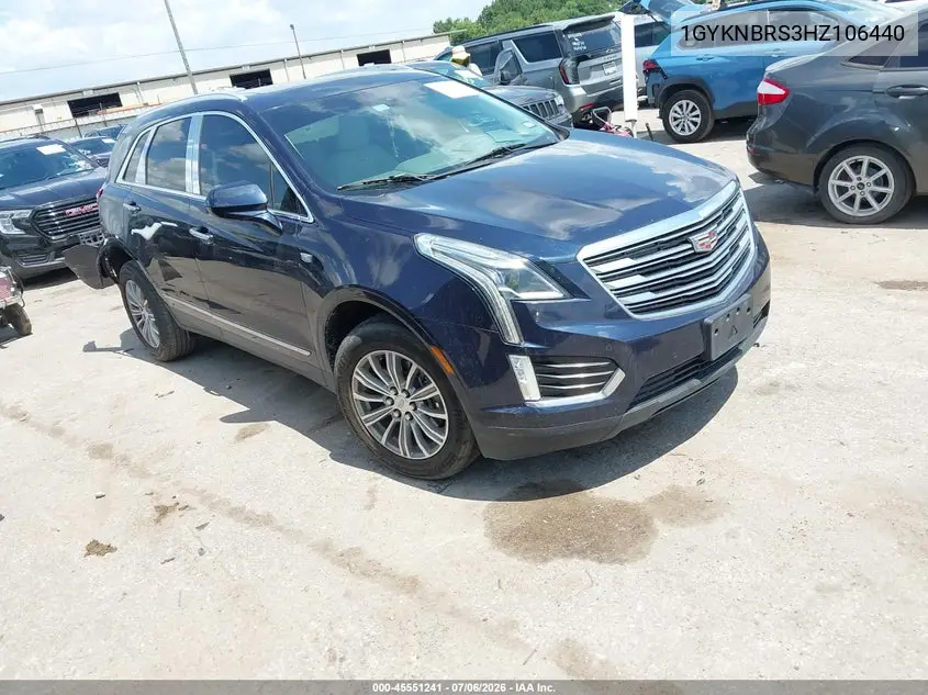 2017 Cadillac Xt5 Luxury VIN: 1GYKNBRS3HZ106440 Lot: 45551241