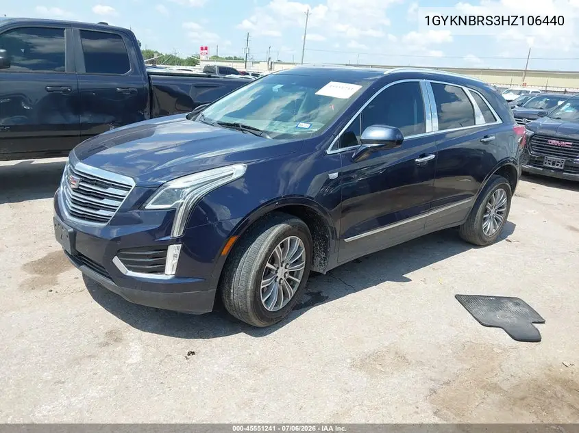 2017 Cadillac Xt5 Luxury VIN: 1GYKNBRS3HZ106440 Lot: 45551241