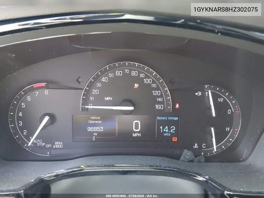 2017 Cadillac Xt5 Standard VIN: 1GYKNARS8HZ302075 Lot: 45563868