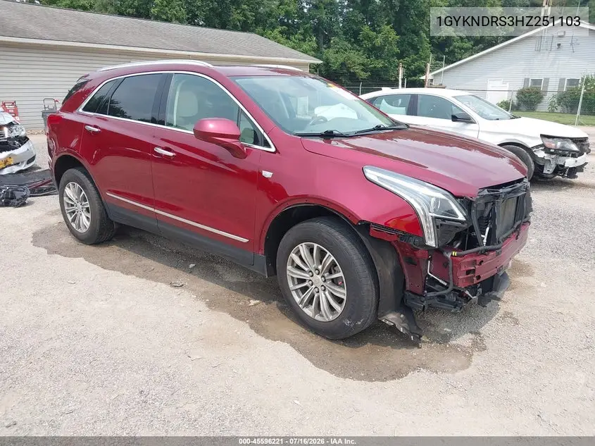 2017 Cadillac Xt5 Luxury VIN: 1GYKNDRS3HZ251103 Lot: 45596221