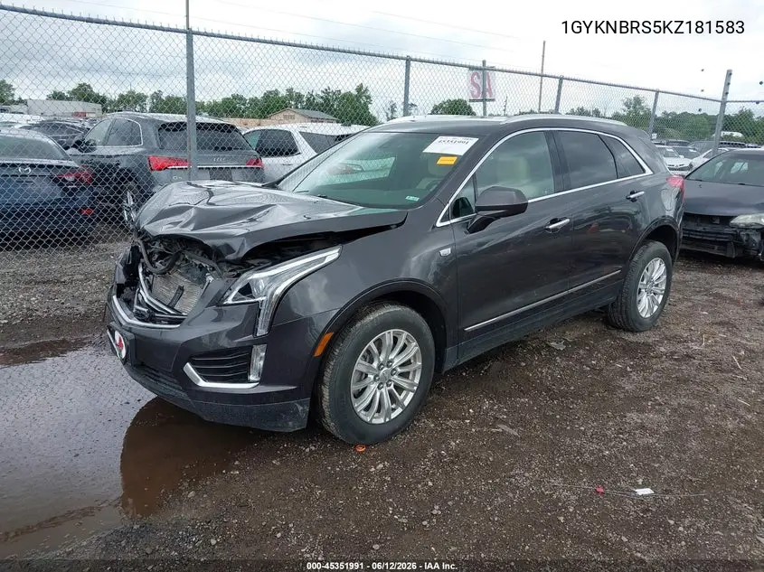 2019 Cadillac Xt5 VIN: 1GYKNBRS5KZ181583 Lot: 45351991