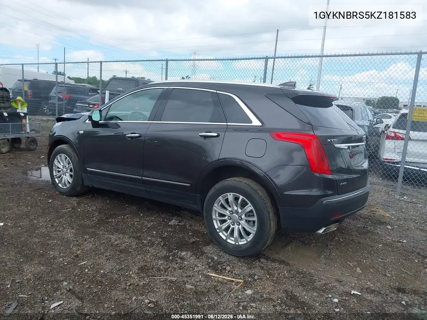 2019 Cadillac Xt5 VIN: 1GYKNBRS5KZ181583 Lot: 45351991
