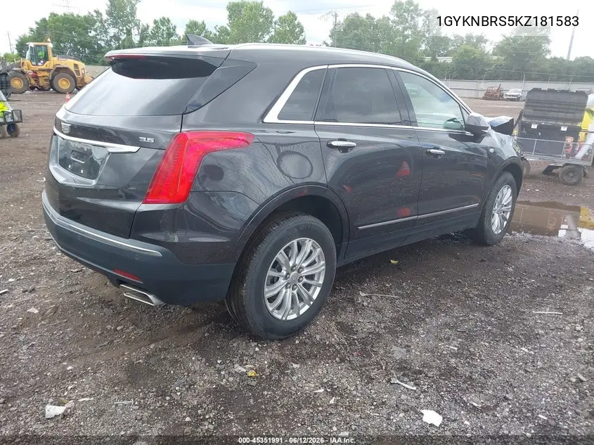2019 Cadillac Xt5 VIN: 1GYKNBRS5KZ181583 Lot: 45351991