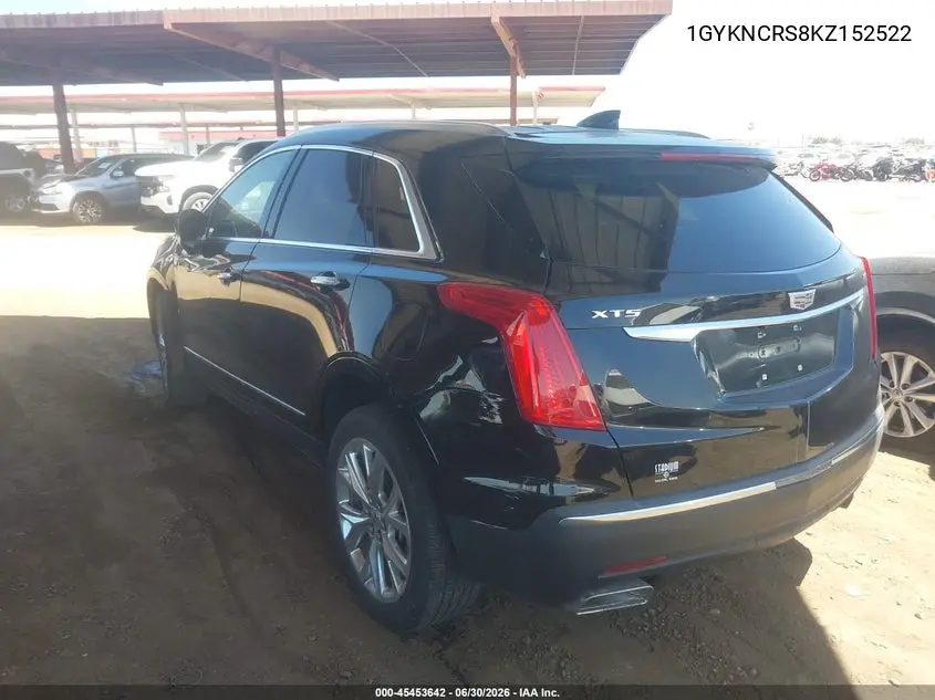 2019 Cadillac Xt5 Luxury VIN: 1GYKNCRS8KZ152522 Lot: 45453642