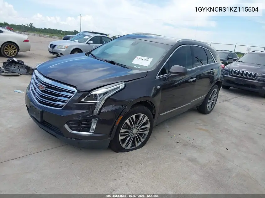 2019 Cadillac Xt5 Luxury VIN: 1GYKNCRS1KZ115604 Lot: 45543583