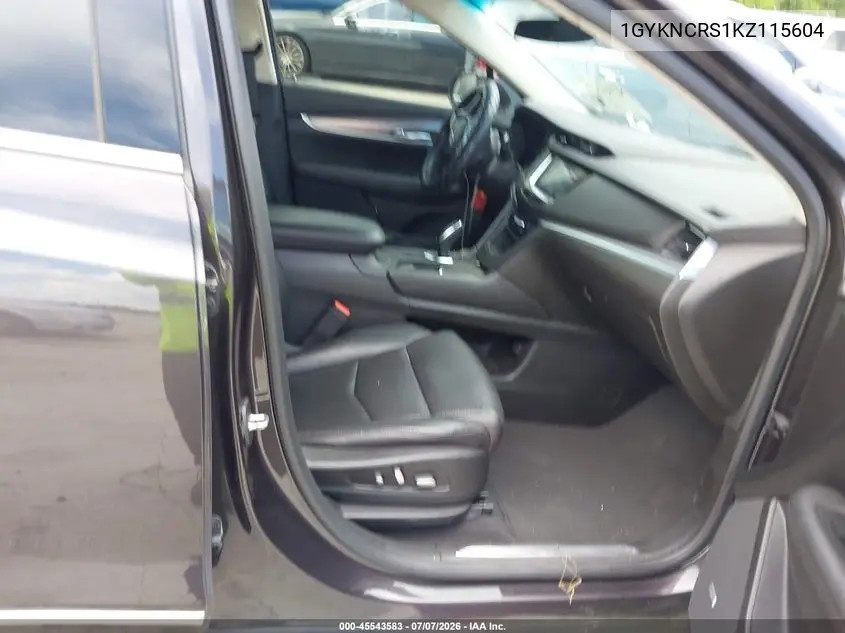 2019 Cadillac Xt5 Luxury VIN: 1GYKNCRS1KZ115604 Lot: 45543583