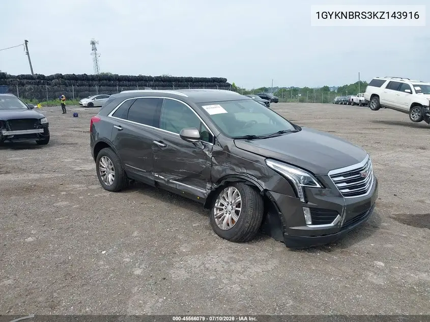 2019 Cadillac Xt5 Standard VIN: 1GYKNBRS3KZ143916 Lot: 45566079