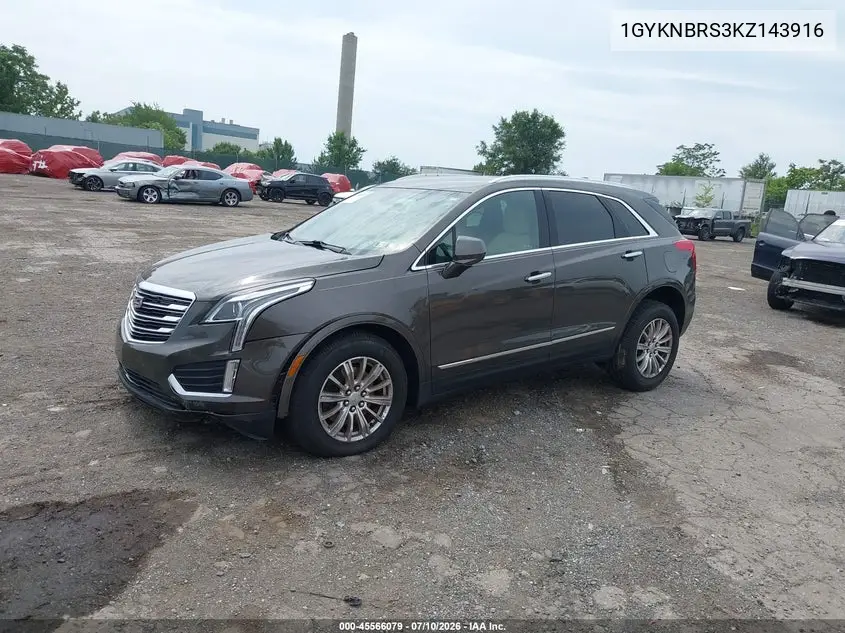 2019 Cadillac Xt5 Standard VIN: 1GYKNBRS3KZ143916 Lot: 45566079
