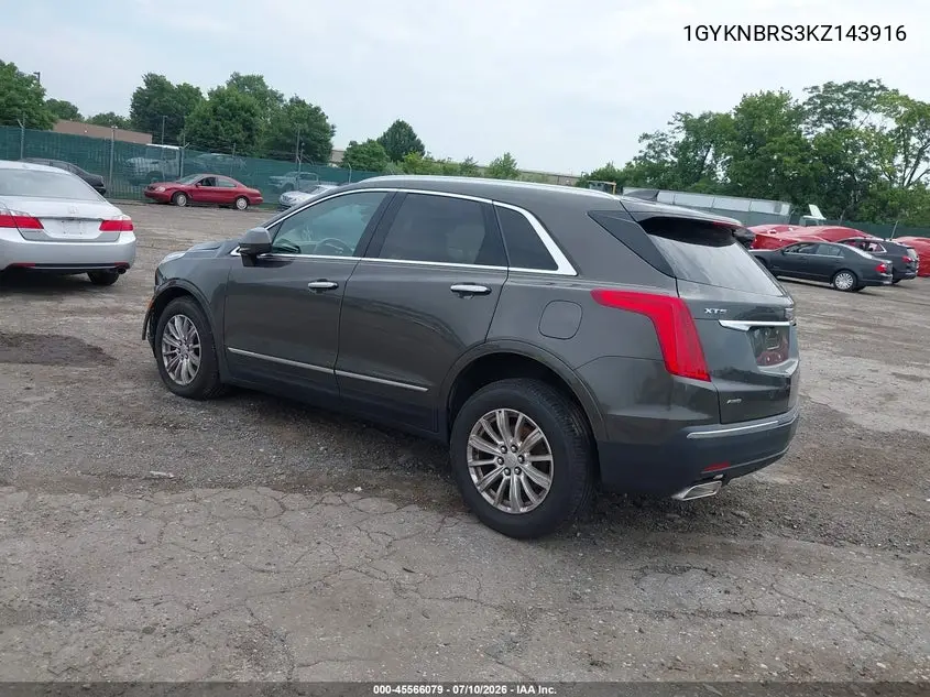 2019 Cadillac Xt5 Standard VIN: 1GYKNBRS3KZ143916 Lot: 45566079