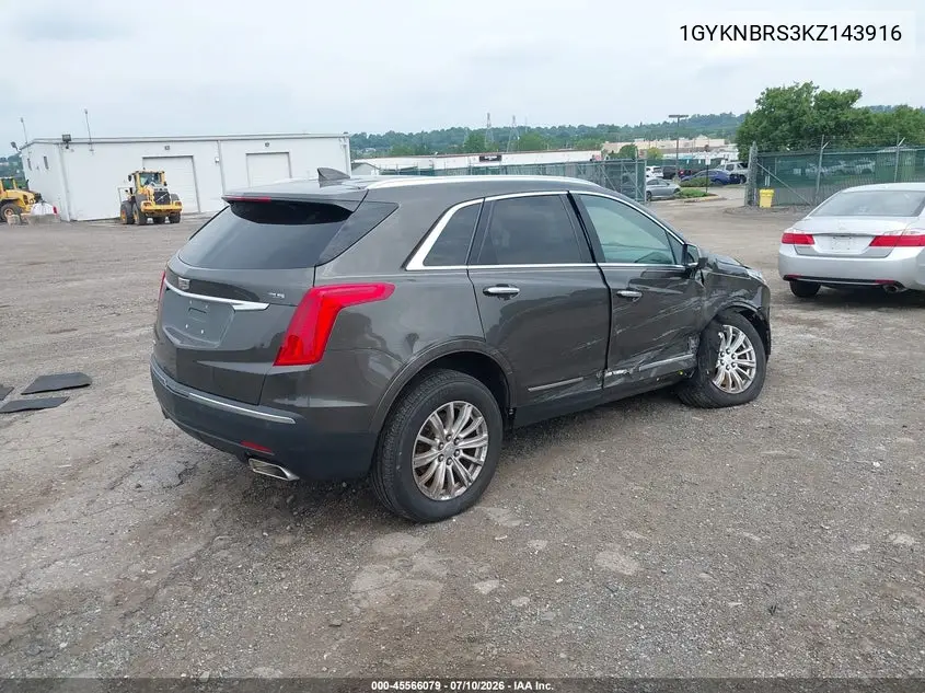 2019 Cadillac Xt5 Standard VIN: 1GYKNBRS3KZ143916 Lot: 45566079