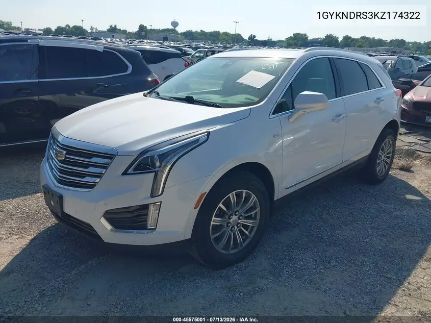 2019 Cadillac Xt5 Luxury VIN: 1GYKNDRS3KZ174322 Lot: 45575001