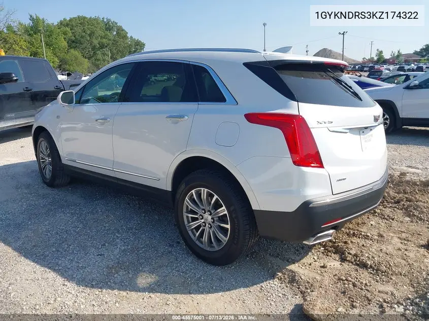 2019 Cadillac Xt5 Luxury VIN: 1GYKNDRS3KZ174322 Lot: 45575001