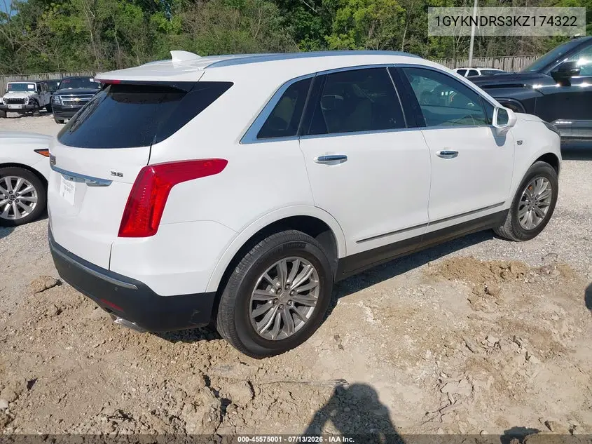 2019 Cadillac Xt5 Luxury VIN: 1GYKNDRS3KZ174322 Lot: 45575001