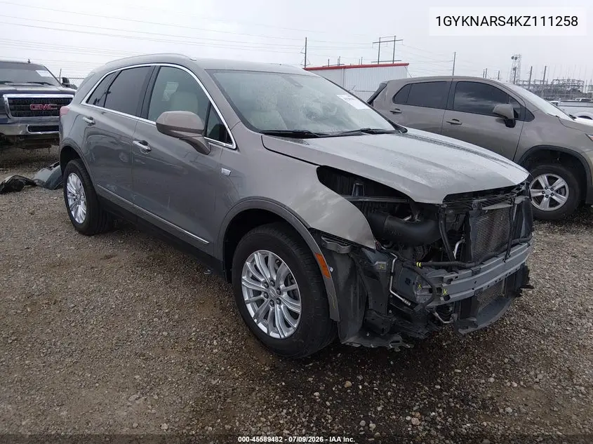 2019 Cadillac Xt5 Standard VIN: 1GYKNARS4KZ111258 Lot: 45589482