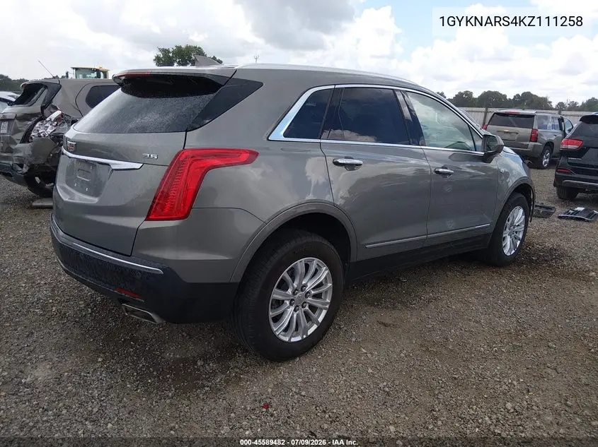 2019 Cadillac Xt5 Standard VIN: 1GYKNARS4KZ111258 Lot: 45589482