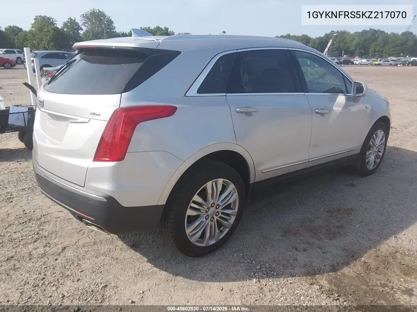 2019 Cadillac Xt5 Premium Luxury VIN: 1GYKNFRS5KZ217070 Lot: 45602830