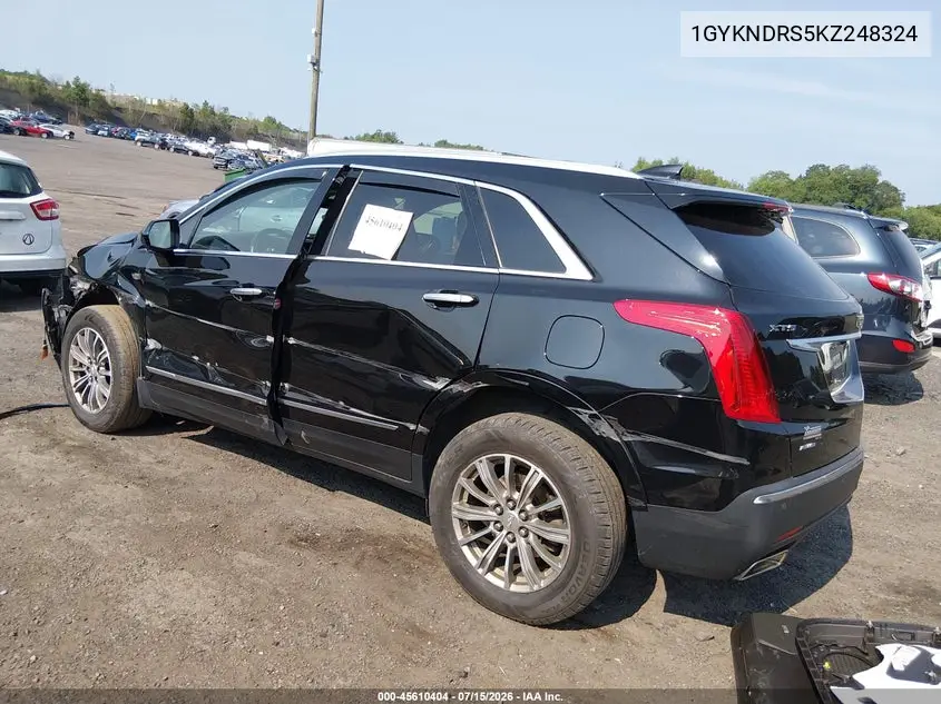 2019 Cadillac Xt5 Luxury VIN: 1GYKNDRS5KZ248324 Lot: 45610404