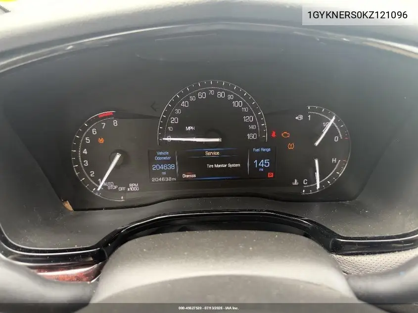 2019 Cadillac Xt5 Premium Luxury VIN: 1GYKNERS0KZ121096 Lot: 45627520