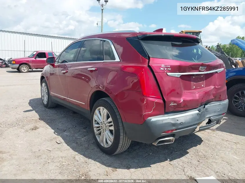 2019 Cadillac Xt5 Premium Luxury VIN: 1GYKNFRS4KZ285991 Lot: 45638432