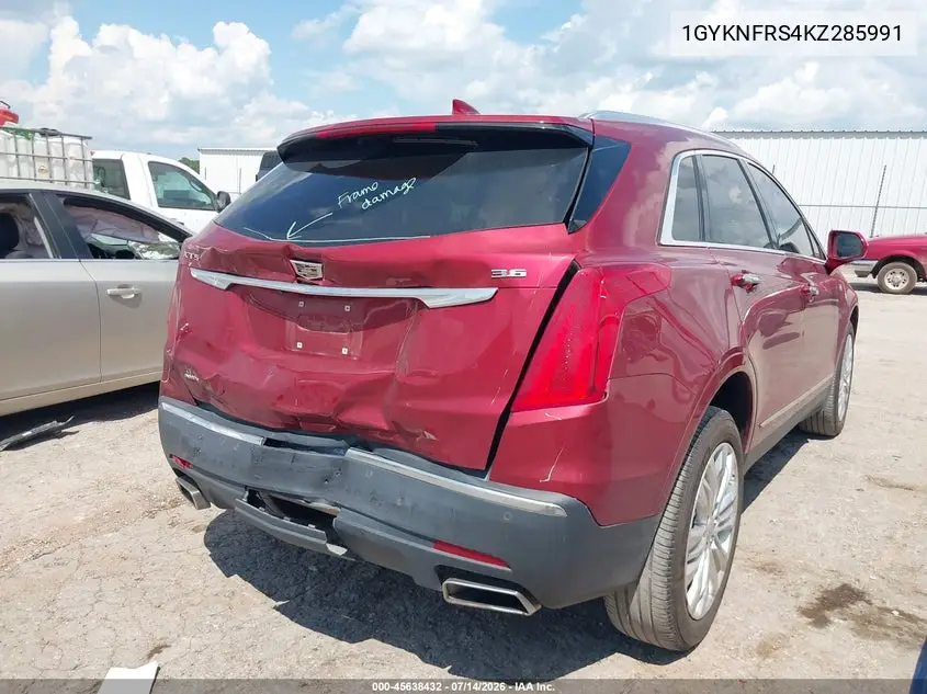 2019 Cadillac Xt5 Premium Luxury VIN: 1GYKNFRS4KZ285991 Lot: 45638432