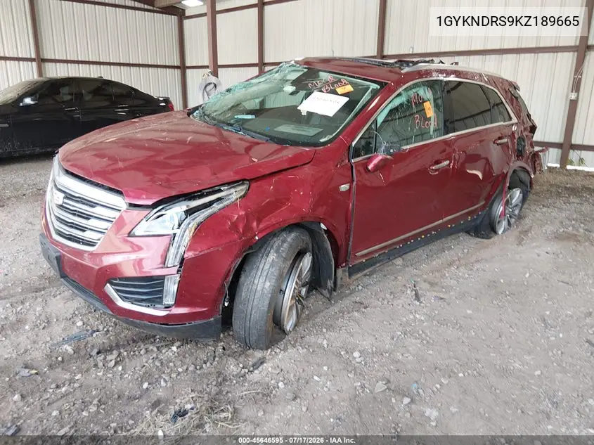 2019 Cadillac Xt5 Luxury VIN: 1GYKNDRS9KZ189665 Lot: 45646595