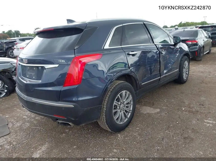 2019 Cadillac Xt5 Luxury VIN: 1GYKNCRSXKZ242870 Lot: 45654902