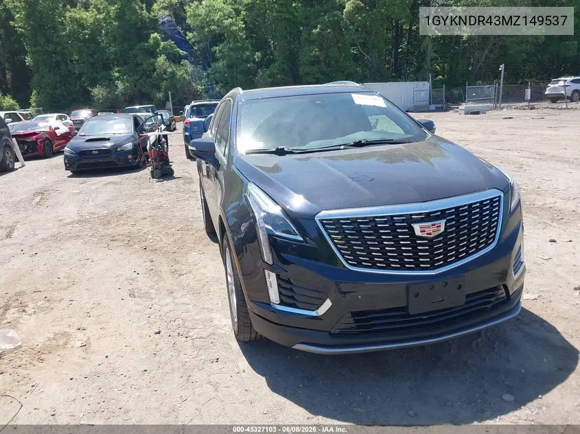 2021 Cadillac Xt5 Premium Luxury VIN: 1GYKNDR43MZ149537 Lot: 45327103