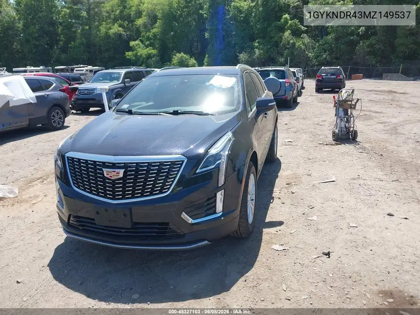 2021 Cadillac Xt5 Premium Luxury VIN: 1GYKNDR43MZ149537 Lot: 45327103