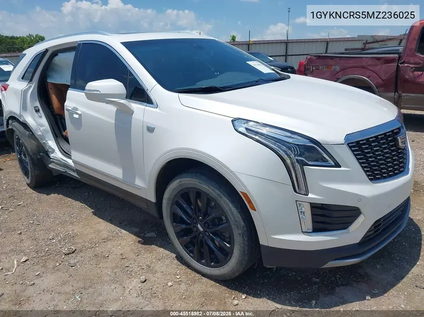 2021 Cadillac Xt5 Fwd Premium Luxury VIN: 1GYKNCRS5MZ236025 Lot: 45516982