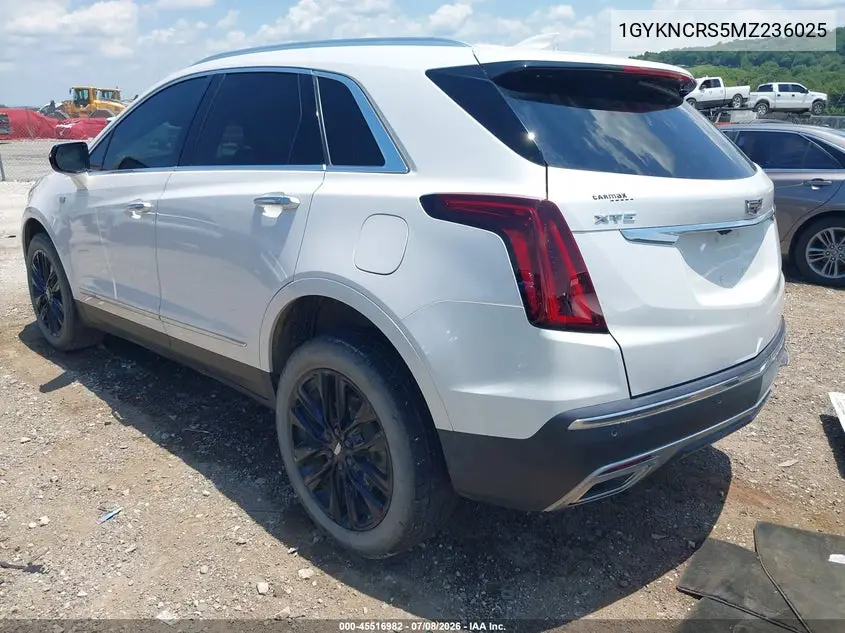 2021 Cadillac Xt5 Fwd Premium Luxury VIN: 1GYKNCRS5MZ236025 Lot: 45516982