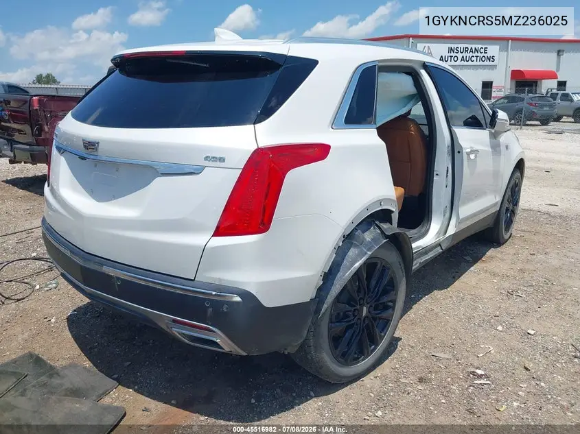 2021 Cadillac Xt5 Fwd Premium Luxury VIN: 1GYKNCRS5MZ236025 Lot: 45516982