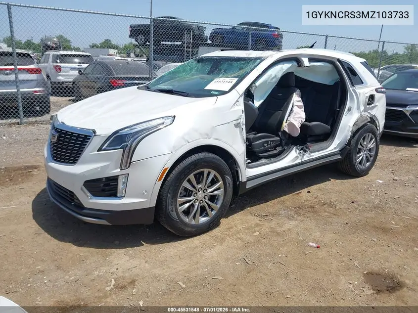 2021 Cadillac Xt5 Fwd Premium Luxury VIN: 1GYKNCRS3MZ103733 Lot: 45531548